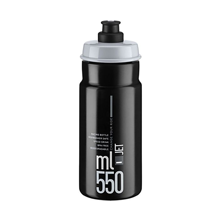 Dviračio vandens butelis Elite Jet 550 ml black/grey logo 2