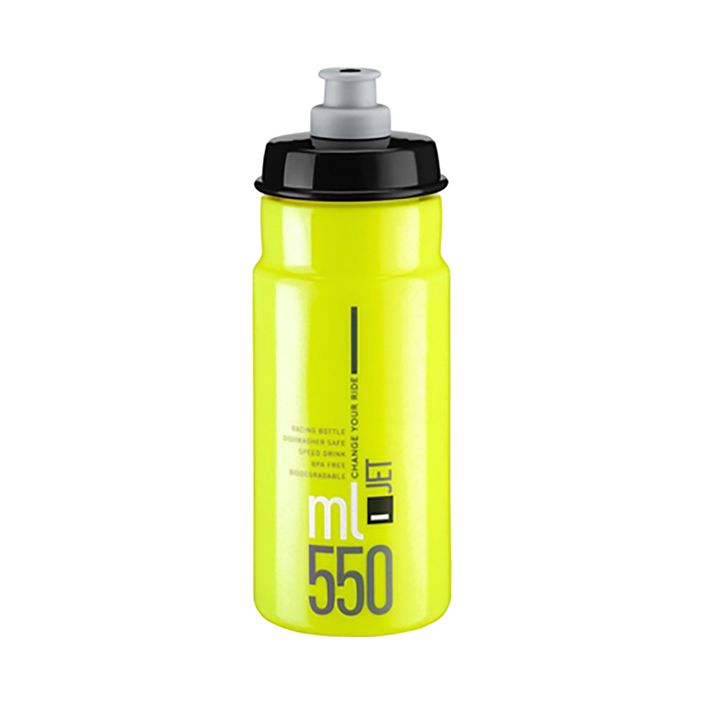 Dviračio vandens butelis Elite Jet 550 ml yellow fluo/black logo 2