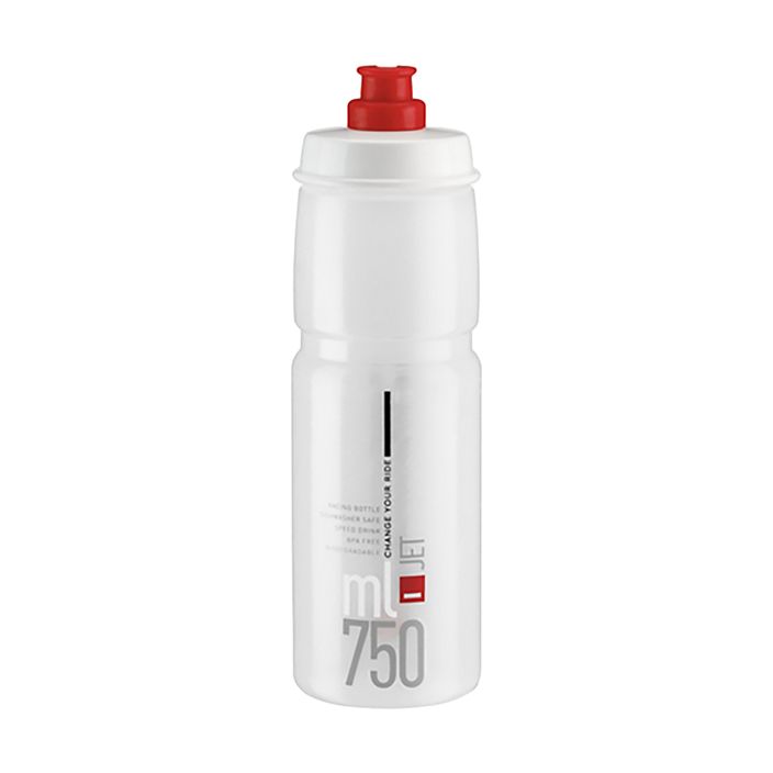 Dviračio vandens butelis Elite Jet 750 ml clear/red logo 2