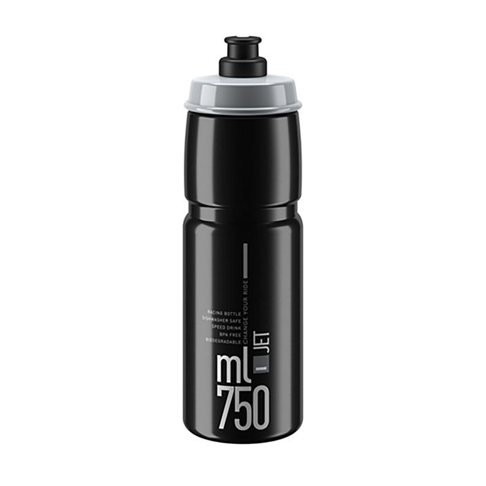 Dviračio vandens butelis Elite Jet 750 ml black/grey logo 2