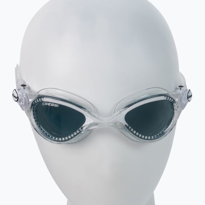 Cressi Flash skaidrūs/skaidrūs balti dūminiai plaukimo akiniai DE202331