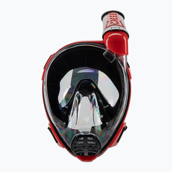 Cressi Duke Dry viso veido kaukė nardymui su vamzdeliu juodai raudona XDT005058 2