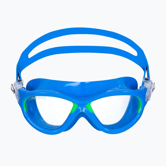 Cressi Mini Cobra šviesiai mėlyna / laimo spalvos vaikiška plaukimo kaukė DE202021 2