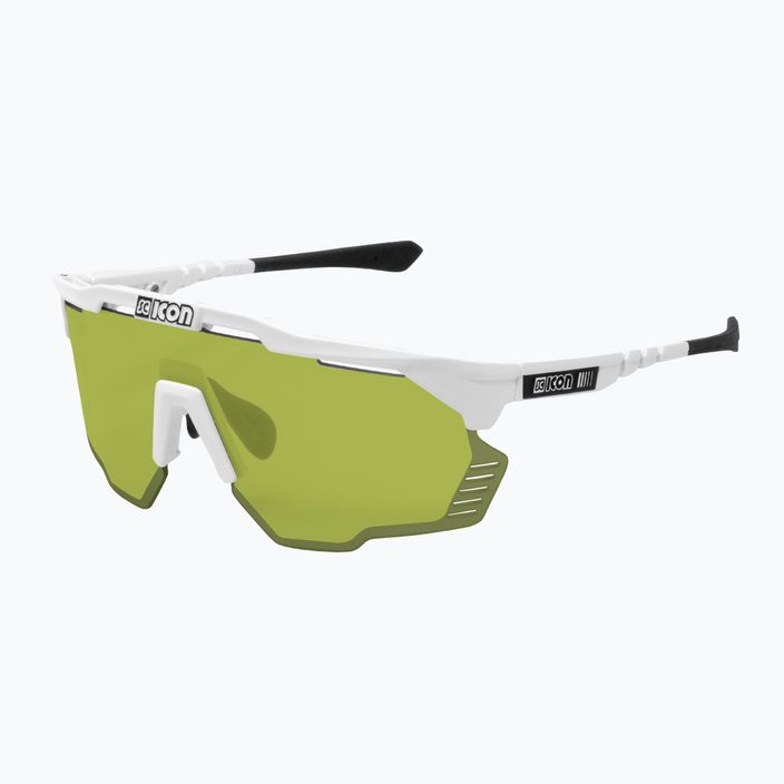 SCICON Aeroshade Kunken white gloss/scnpp green trail dviračių akiniai EY31150800 2