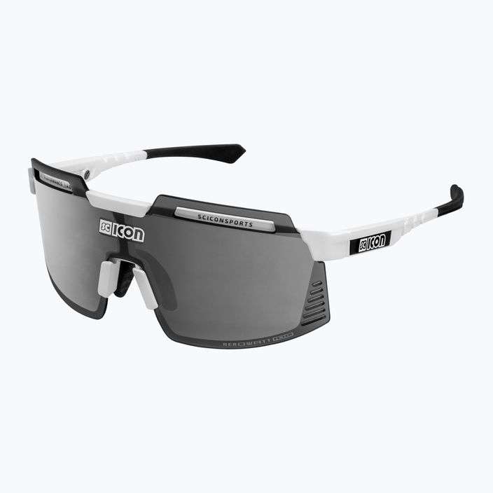 SCICON Aerowatt Foza balti blizgūs/scnpp daugiaspalviai sidabriniai dviratininkų akiniai EY38080800 2