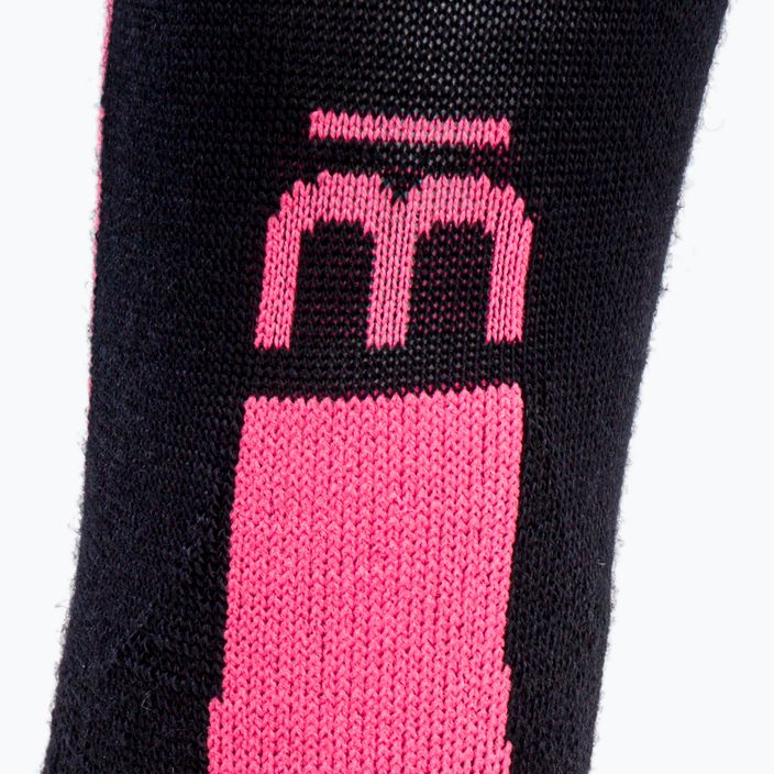 Moteriškos Mico Heavy Weight Primaloft slidinėjimo kojinės juoda/rožinė CA00119 3