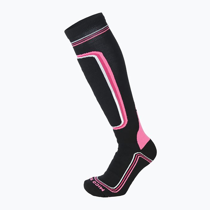 Moteriškos Mico Heavy Weight Primaloft slidinėjimo kojinės juoda/rožinė CA00119 4