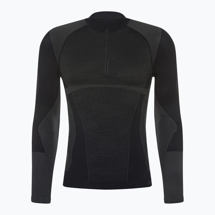Vyriški Mico Warm Control Zip Neck termo marškinėliai juodi IN01852