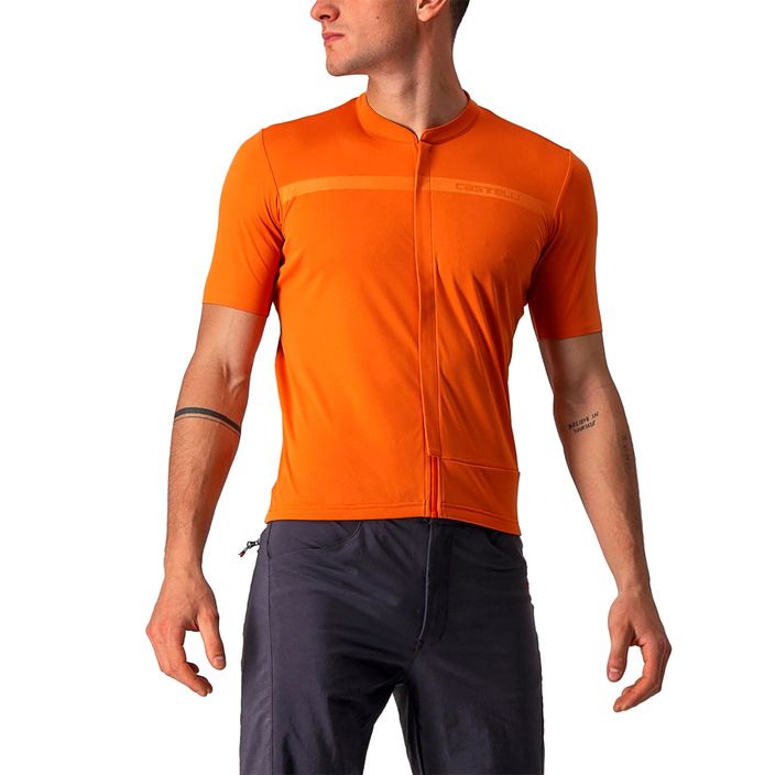 Vyriški Castelli Unlimited Allroad orange rust dviratininkų marškinėliai 2