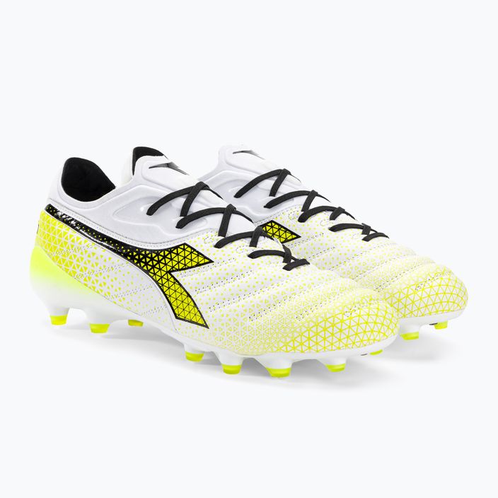 Vyriški futbolo bateliai Diadora Brasil Elite Tech GR LPX white/black/fluo yellow 4