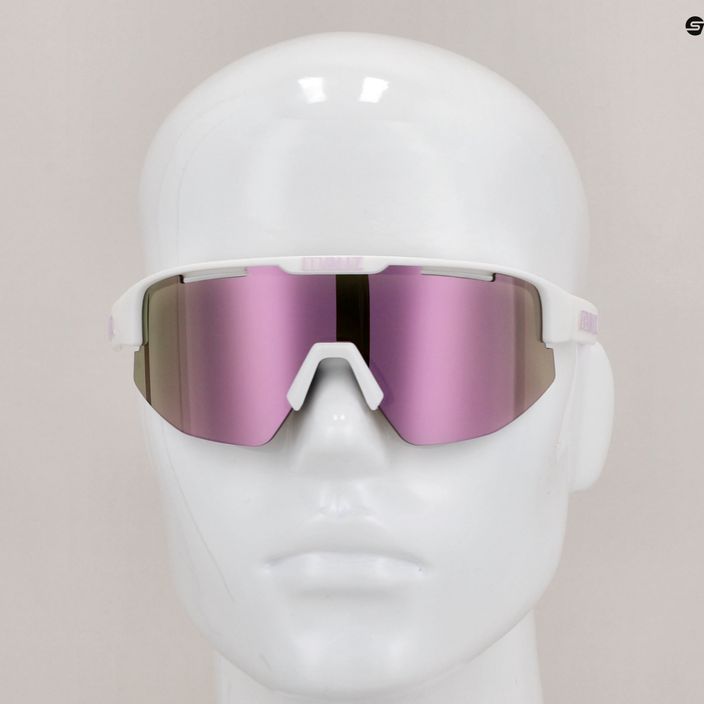 Bliz Matrix matiniai balti violetiniai logotipai / rudi rožiniai daugiafunkciniai dviračio akiniai 7