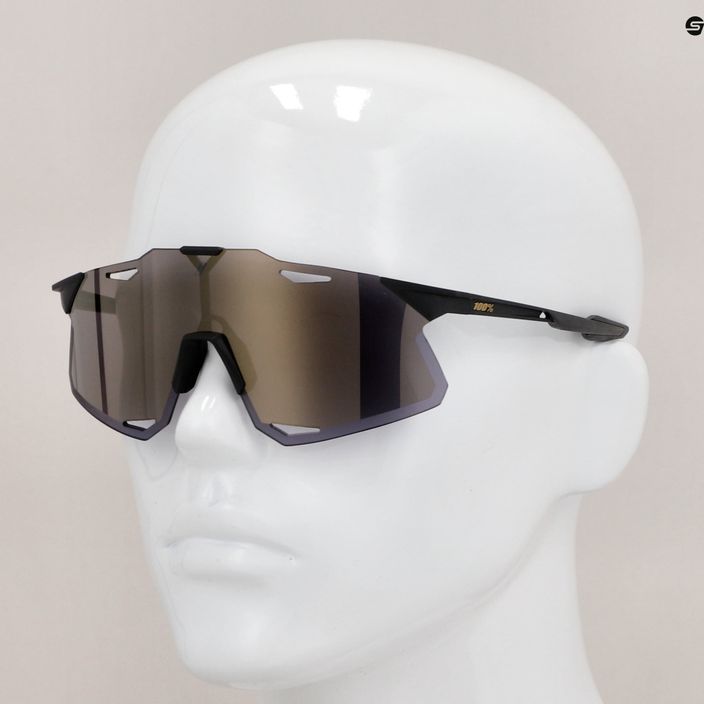 Dviračių sporto akiniai 100% Hypercraft matinės juodos spalvos / minkšto aukso veidrodžio 11