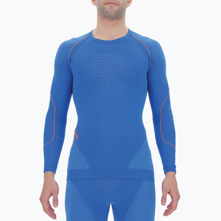 Vyriški UYN Evolutyon UW marškinėliai mėlyni/mėlyni/oranžiniai blizgūs termo megztiniai 4
