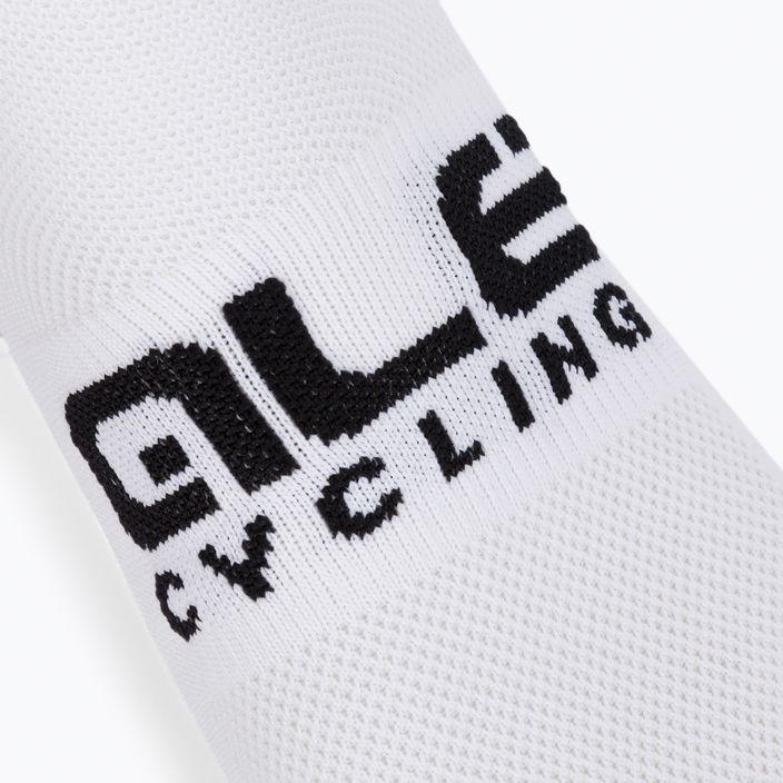Alé Calza Q-Skin 16 cm Scanner baltos/juodos dviratininkų kojinės 3