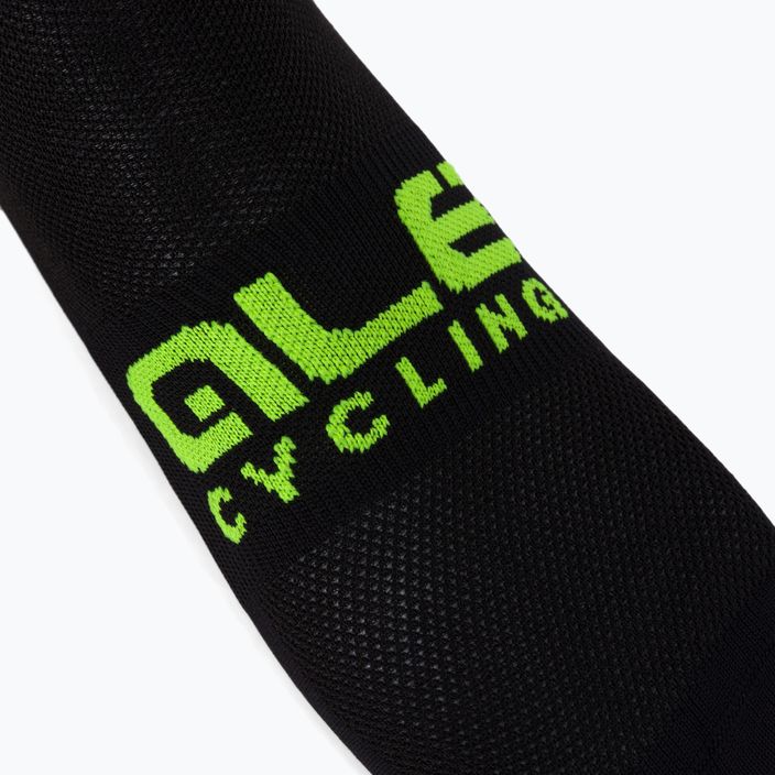 Alé Calza Q-Skin 16 cm Scanner juodos/juodai geltonos dviratininkų kojinės 3