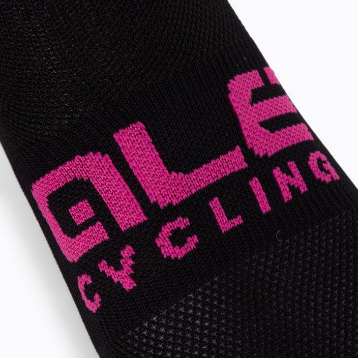 Alé Calza Q-Skin 16 cm Scanner juodos/ciklameno spalvos dviratininkų kojinės 3