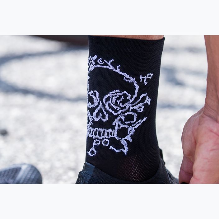 Alé Calza Q-Skin 16 cm Skull juodos dviratininkų kojinės 8