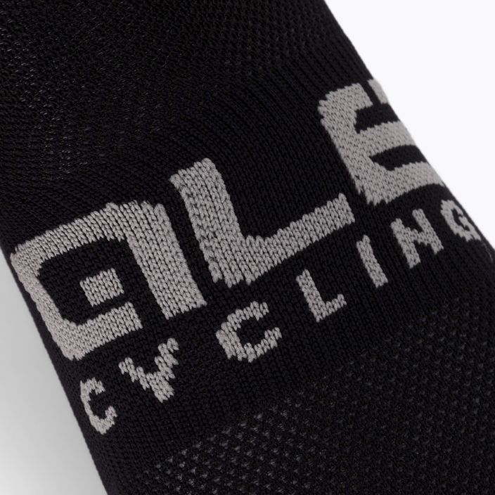 Alé Calza Q-Skin 16 cm Stars juodos/balandų pilkos spalvos dviratininko kojinės 3
