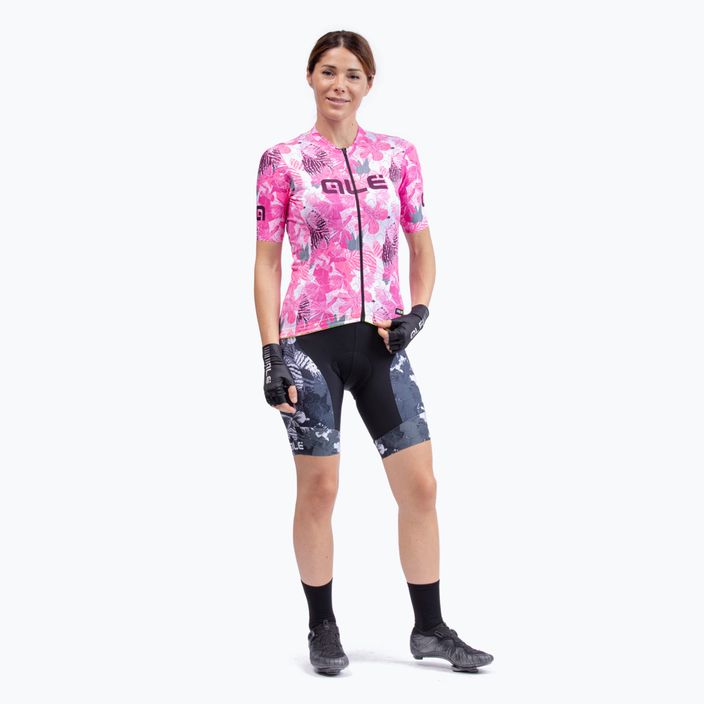 Moteriški dviračių marškinėliai Alé Maglia Donna MC Amazzonia fluo pink 2