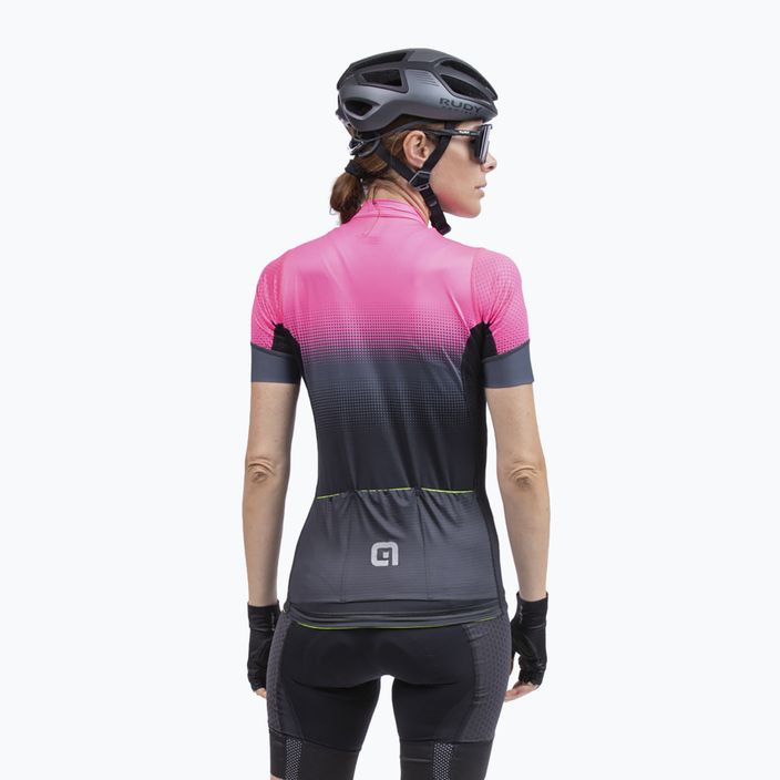 Moteriški dviračių marškinėliai Alé Maglia Donna MC Gradient fluo pink 4