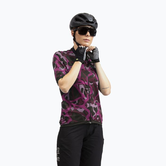 Moteriški dviračių marškinėliai Alé Maglia Donna MC Woodland purple
