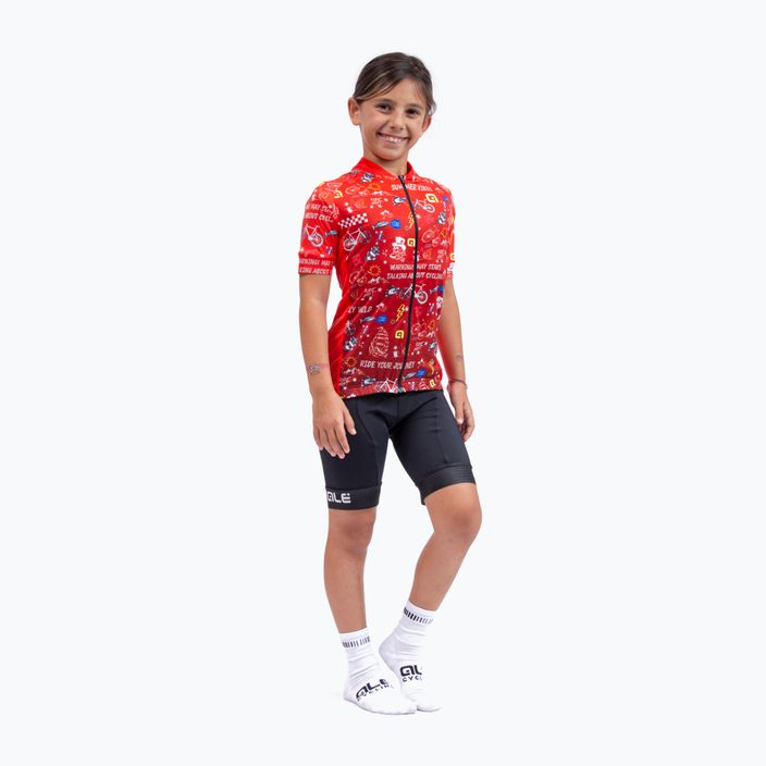Vaikiški dviratininkų marškinėliai Alé Maglia Bimbo MC Vibes red 4