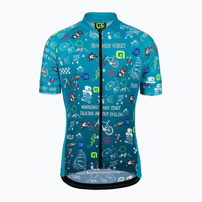 Vaikiški dviratininkų marškinėliai Alé Maglia Bimbo MC Vibes turquoise 4
