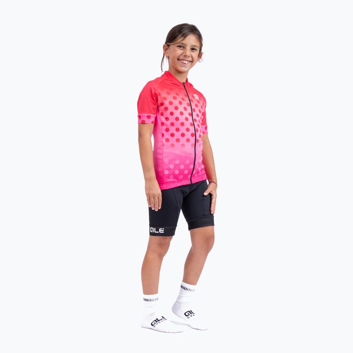 Vaikiški dviratininkų marškinėliai Alé Maglia Bimbo MC Bubble strawberry 5