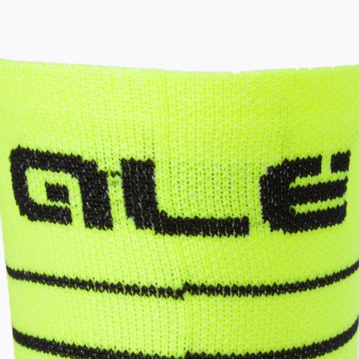 Alé Calza Riciclato 16 cm Vienos fluorescencinės geltonos dviratininkų kojinės 3