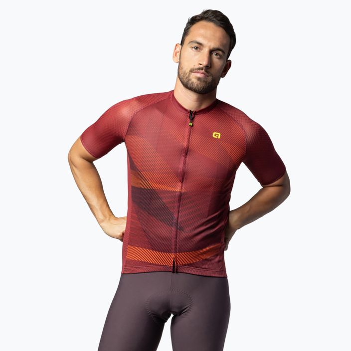 Vyriški dviratininkų marškinėliai Alé Connect bordeaux