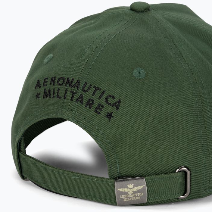 Vyriška kepuraitė su snapeliu Aeronautica Militare Basic With Metal Eagle seaweed green 4