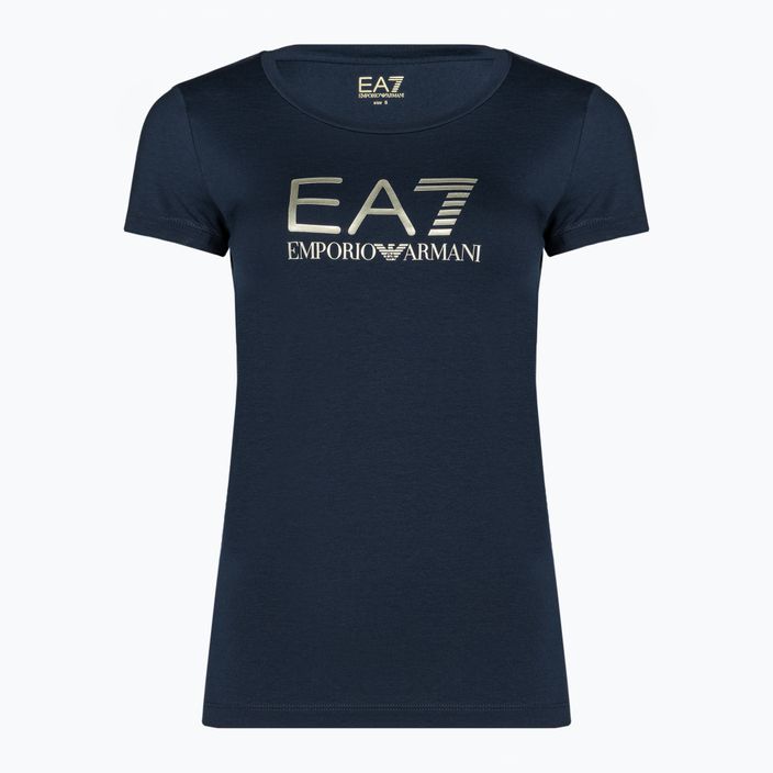 Moteriški marškinėliai EA7 Emporio Armani Train Shiny navy blue/logo light gold