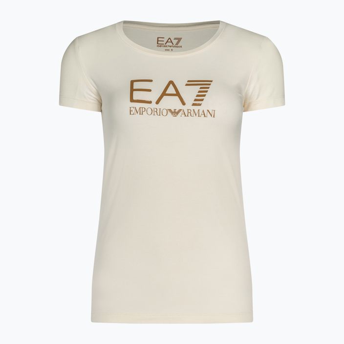 Moteriški marškinėliai EA7 Emporio Armani Train Shiny pristine/logo brown