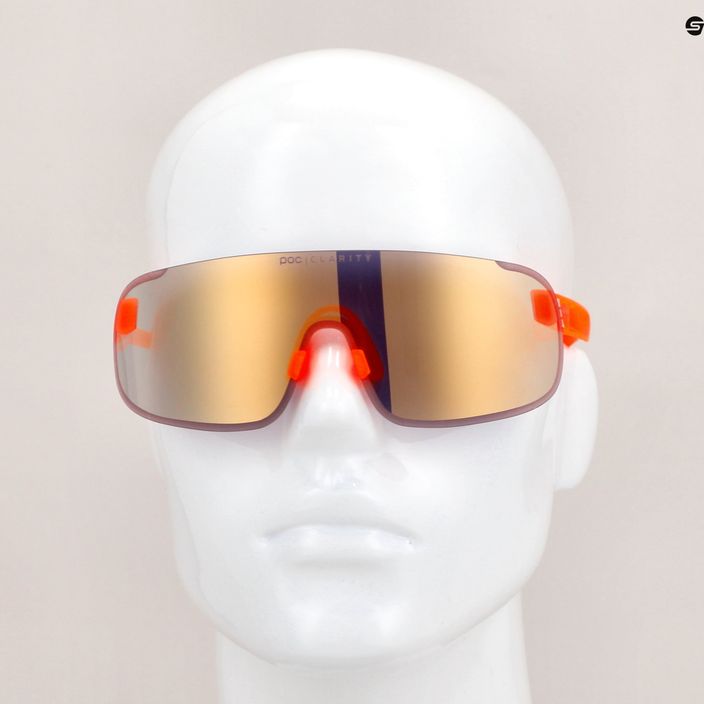 POC Elicit fluorescencinės oranžinės spalvos permatomi / skaidrūs kelių auksiniai dviračių akiniai 9