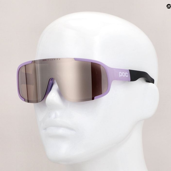 POC Aspire purpuriniai kvarciniai permatomi / skaidrūs kelių sidabro spalvos dviratininkų akiniai 6