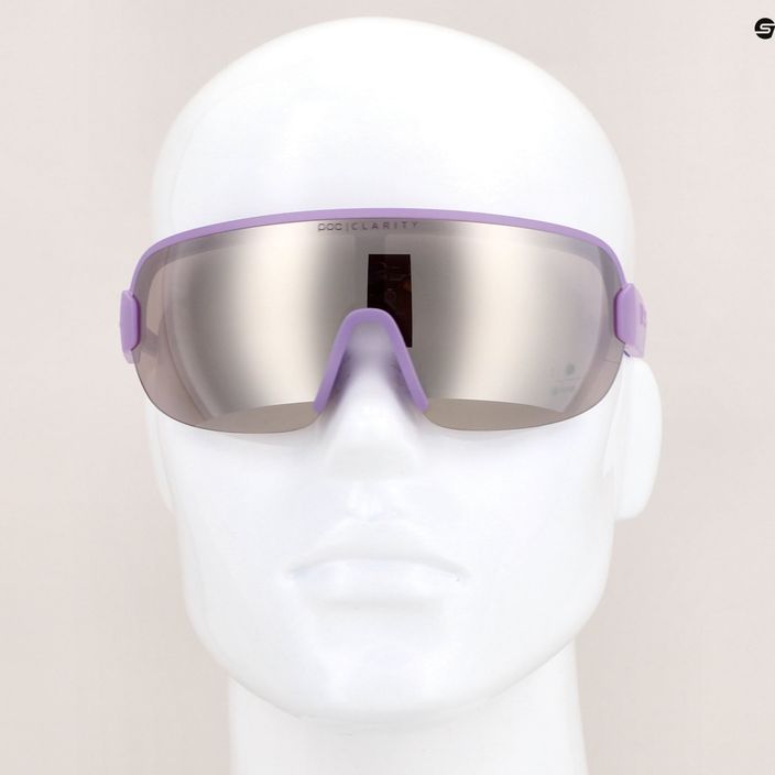 POC Aim purpuriniai kvarco permatomumo / skaidrumo kelių sidabro spalvos dviračių akiniai 6