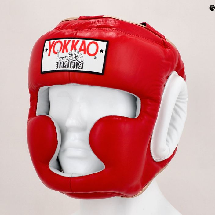 YOKKAO treniruočių galvos apsauga kovinis sportinis šalmas raudonas HYGL-1-2 12
