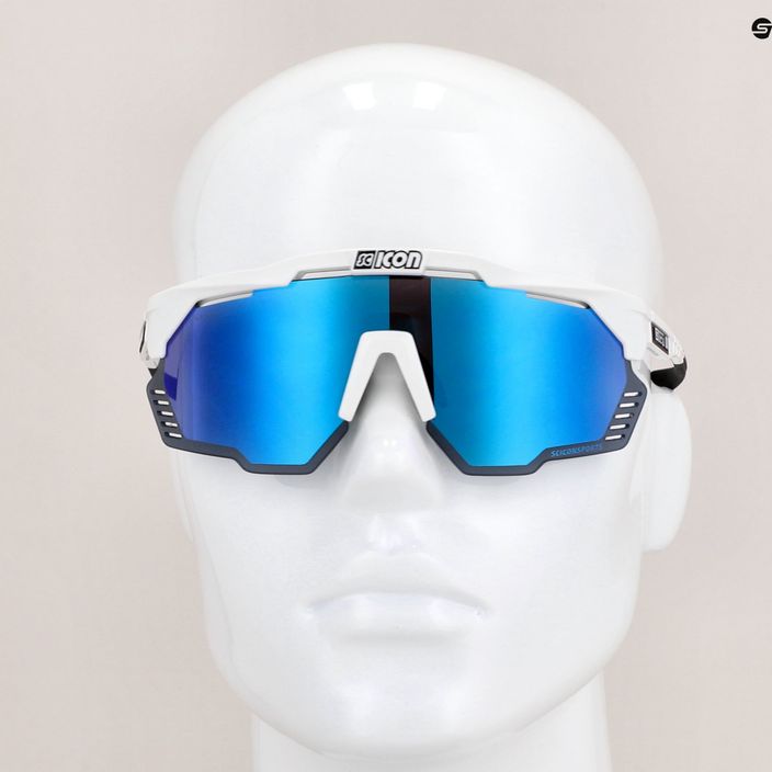 SCICON Aeroshade Kunken white gloss/scnpp multimirror blue dviratininkų akiniai EY31030800 9