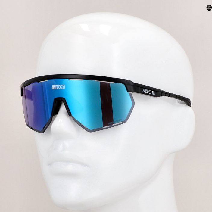 SCICON Aerowing juodi blizgūs/sknpp daugiaspalviai mėlyni dviratininkų akiniai EY26030201 9