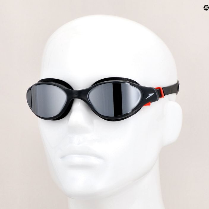 Speedo Biofuse 2.0 juodi/raudoni/chromuoti plaukimo akiniai 8-002331A273 11