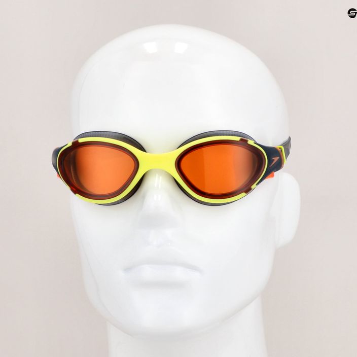 Speedo Biofuse 2.0 tikri tamsiai mėlyni/žydriai oranžiniai plaukimo akiniai 8-00233214507 11