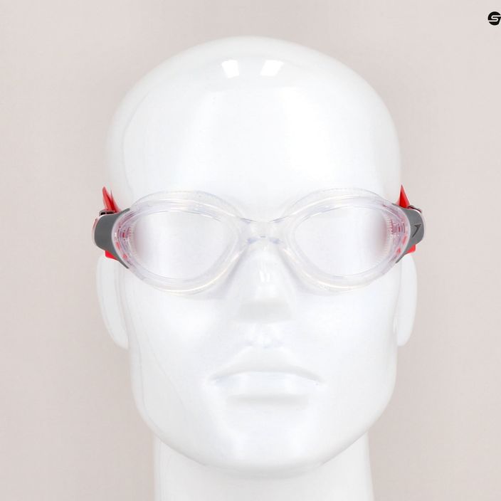 Speedo Biofuse 2.0 Mirror fed raudoni/sidabriniai/skaidrūs plaukimo akiniai 8-00233214515 11