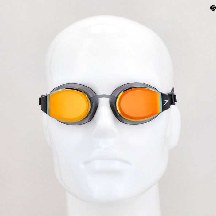 Speedo Mariner Pro Mirror juodi/skaidrūs/žėrinčio aukso plaukimo akiniai 8-00237314554 11