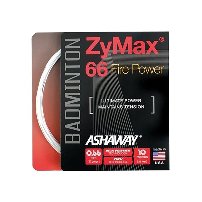 Badmintono stygos ASHAWAY ZyMax 66 Power - rinkinys baltas 2