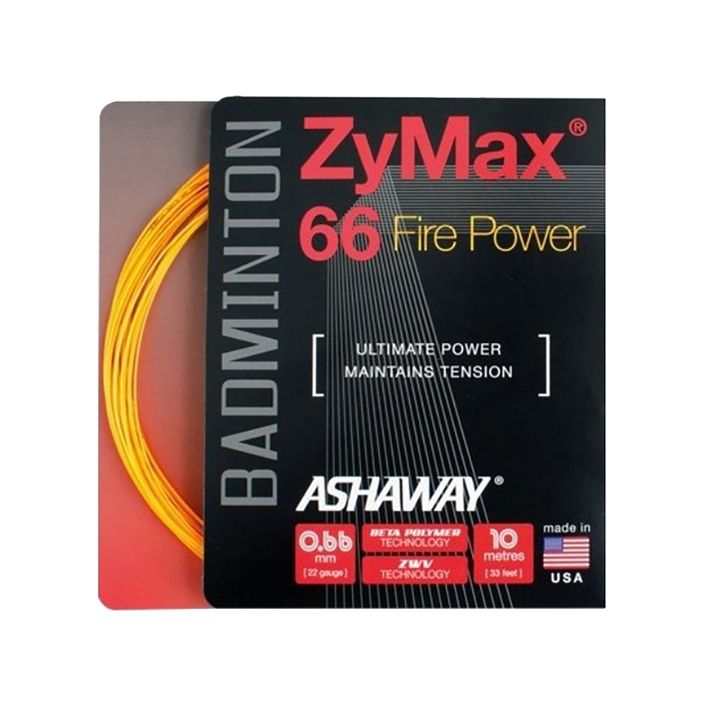 Badmintono stygos ASHAWAY ZyMax 66 Power - rinkinys oranžinis 2