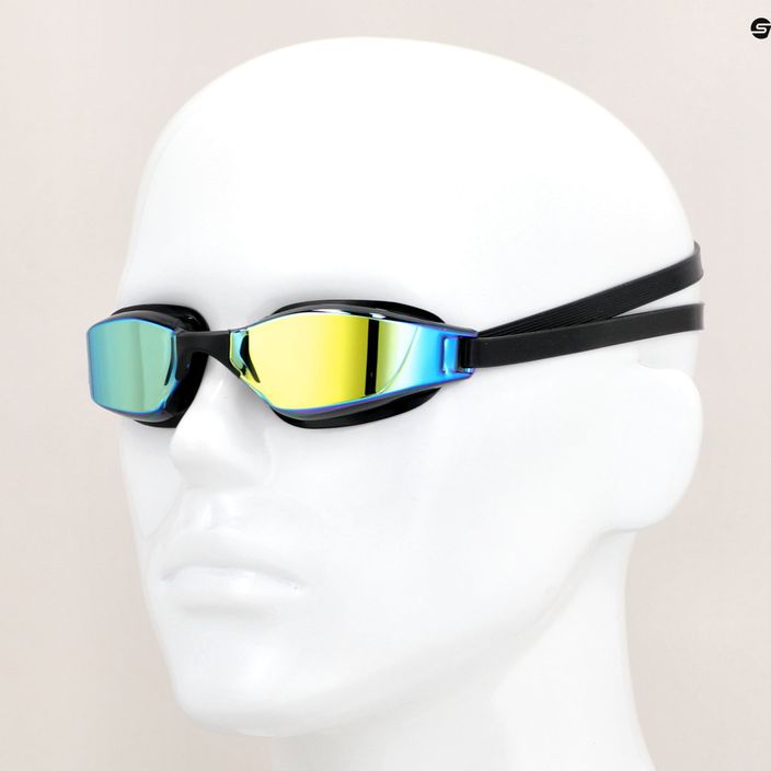 Aquasphere Xceed plaukimo akiniai juodi/juodi/veidrodiniai geltoni EP3200101LMY 7