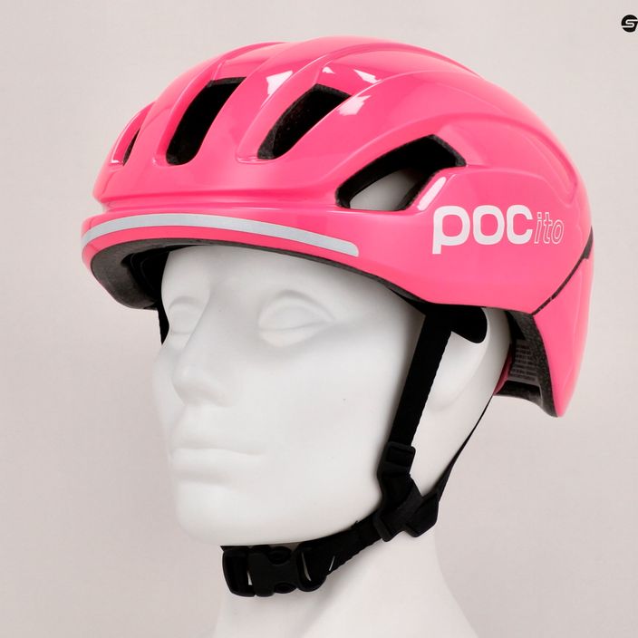 Vaikiškas dviratininko šalmas POC POCito Omne MIPS fluorescencinės rožinės spalvos 9