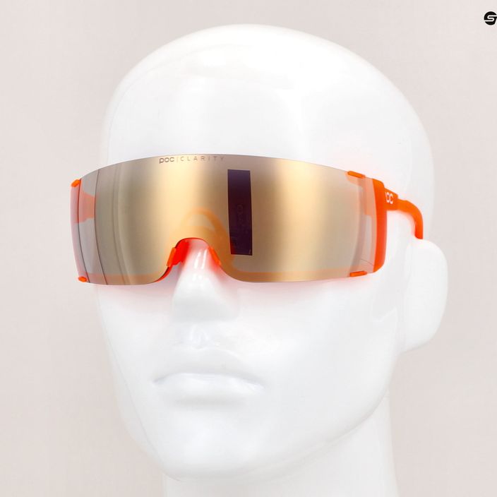 POC Propel fluorescencinės oranžinės spalvos permatomi / skaidrūs kelių auksiniai dviratininkų akiniai 12