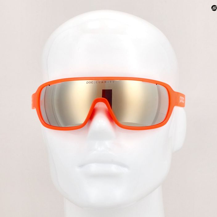 POC Do Blade fluorescencinės oranžinės spalvos permatomi / skaidrūs kelių auksiniai dviratininkų akiniai 6