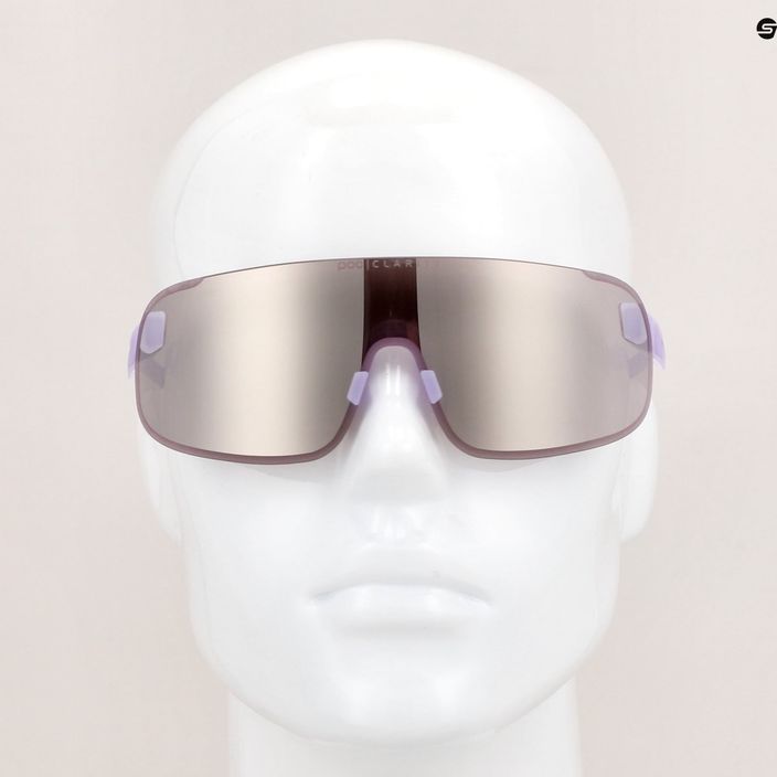 POC Elicit purpuriniai kvarco permatomi/skaidrumo kelių sidabro spalvos dviračių akiniai 11